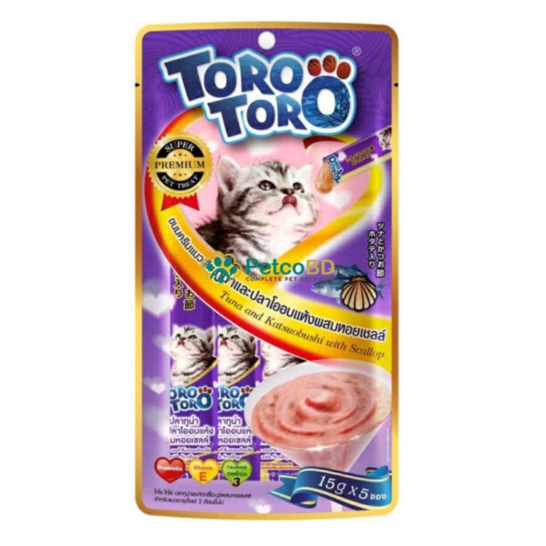 Toro Toro Likable Creamy Treat for Cat Tuna and Katsuobushi with Scallop (15gx5pcs)