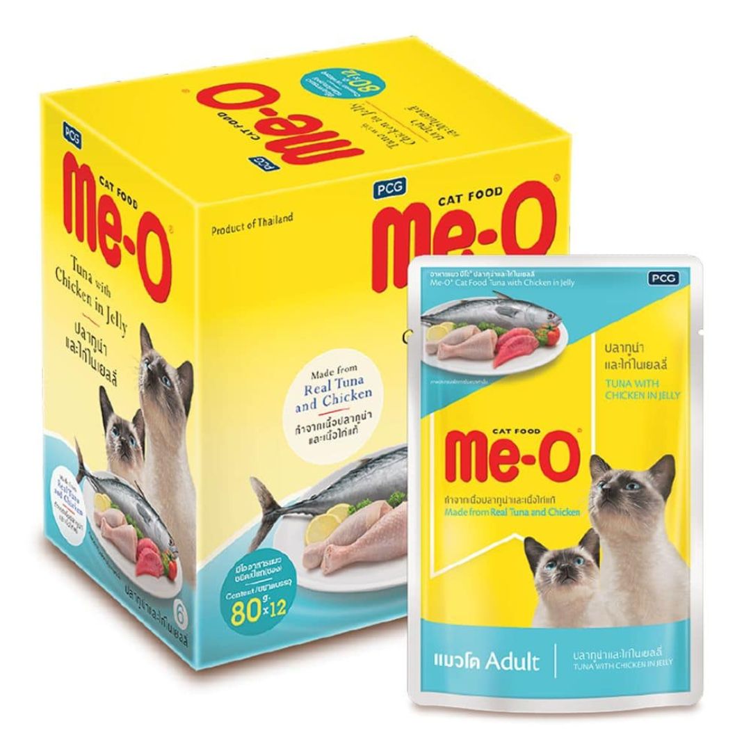Me-O Tuna With Chicken in jelly adult Cat pouch 80g