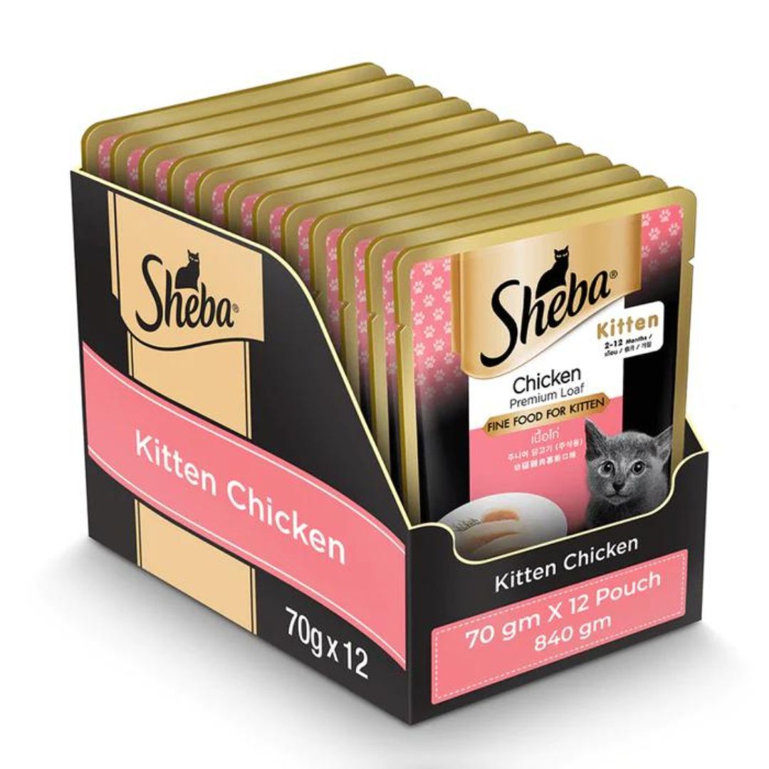 Sheba Kitten Pouch Chicken Premium Loaf 70gm