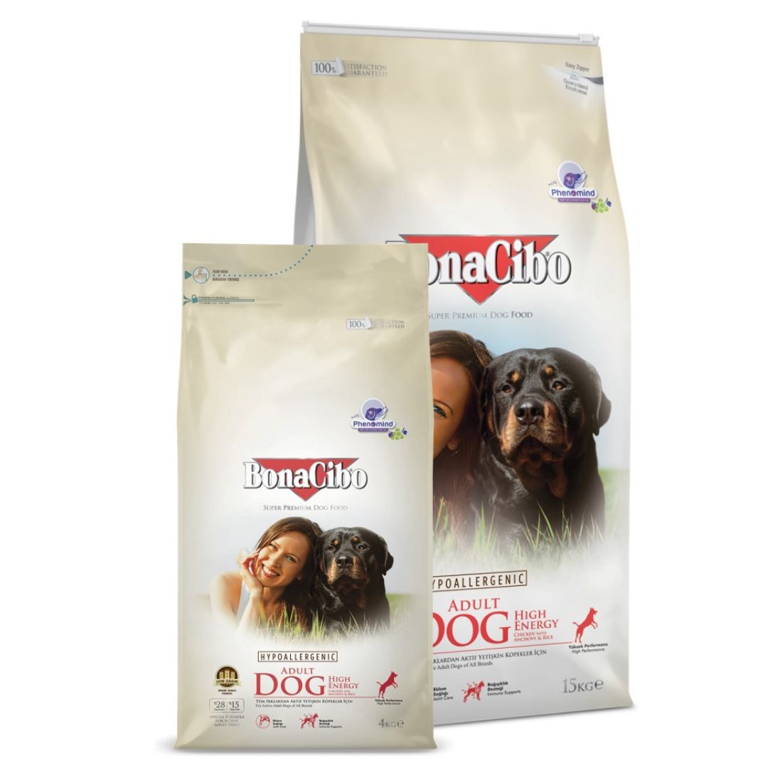 Bonacibo Adult Dog Food High Energy Chicken with Anchovy and Rice