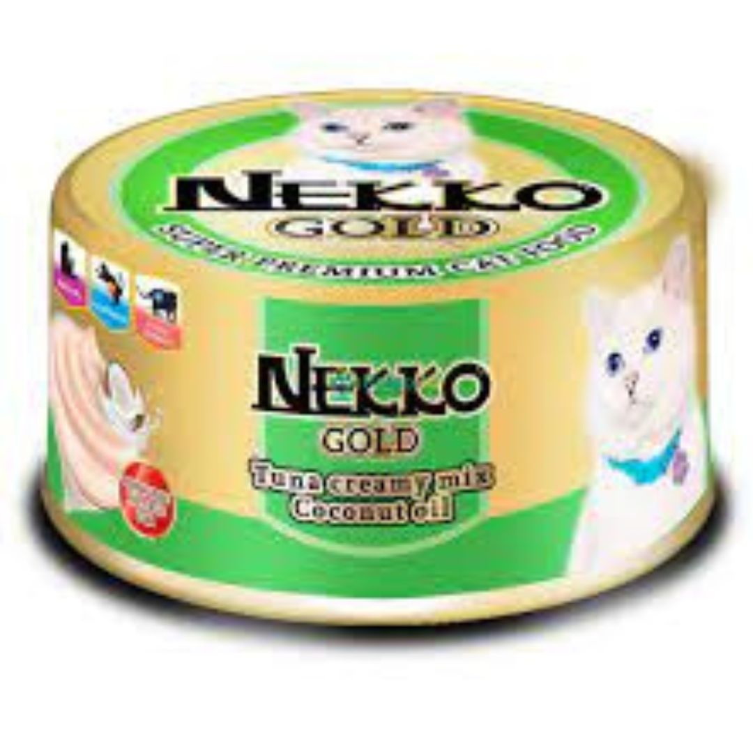 Nekko Gold Canned Cat Food Tuna Creamy Mix Coconut Oil 85g