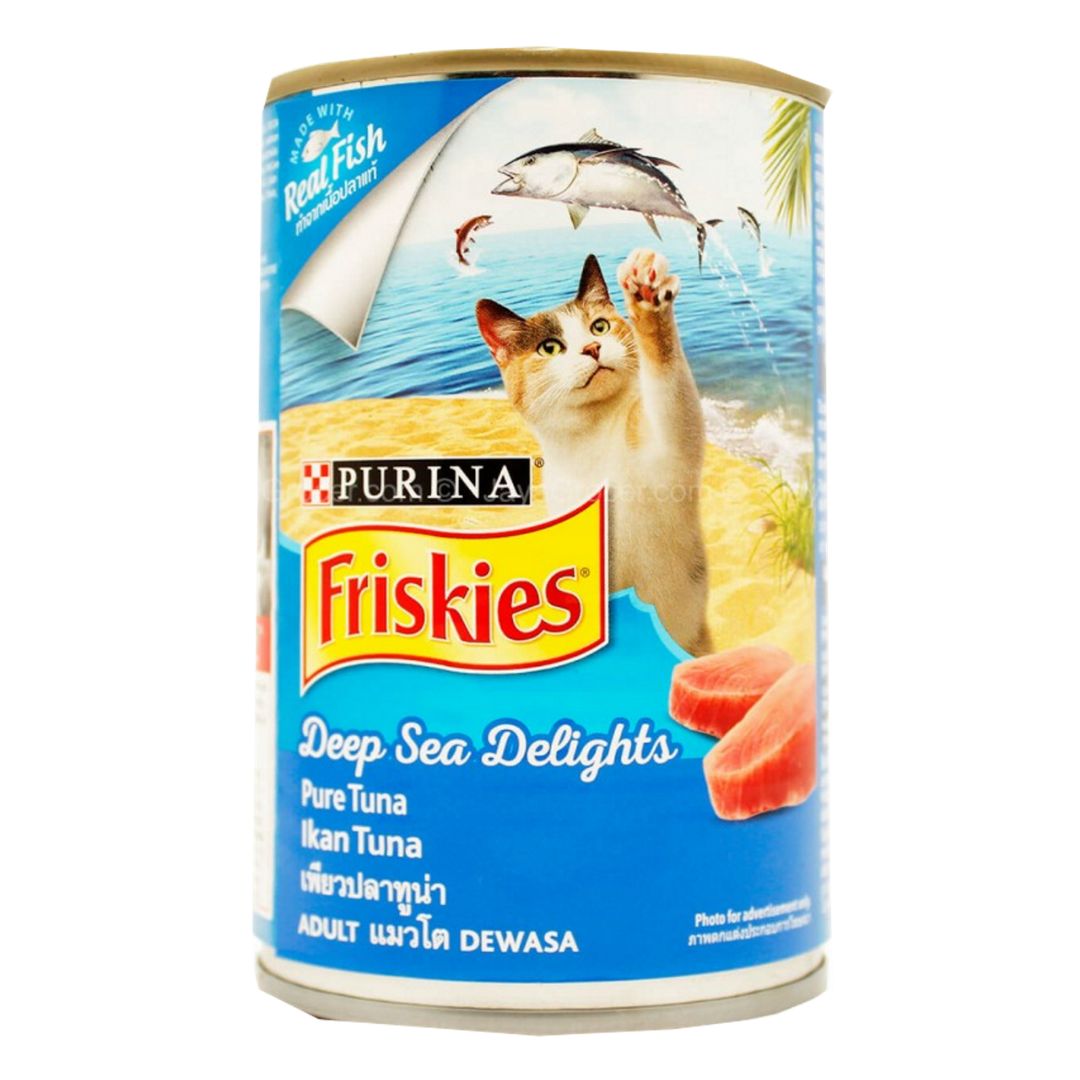 Purina Friskies Canned Cat Food Deep Sea Delights Pure Tuna (400g)