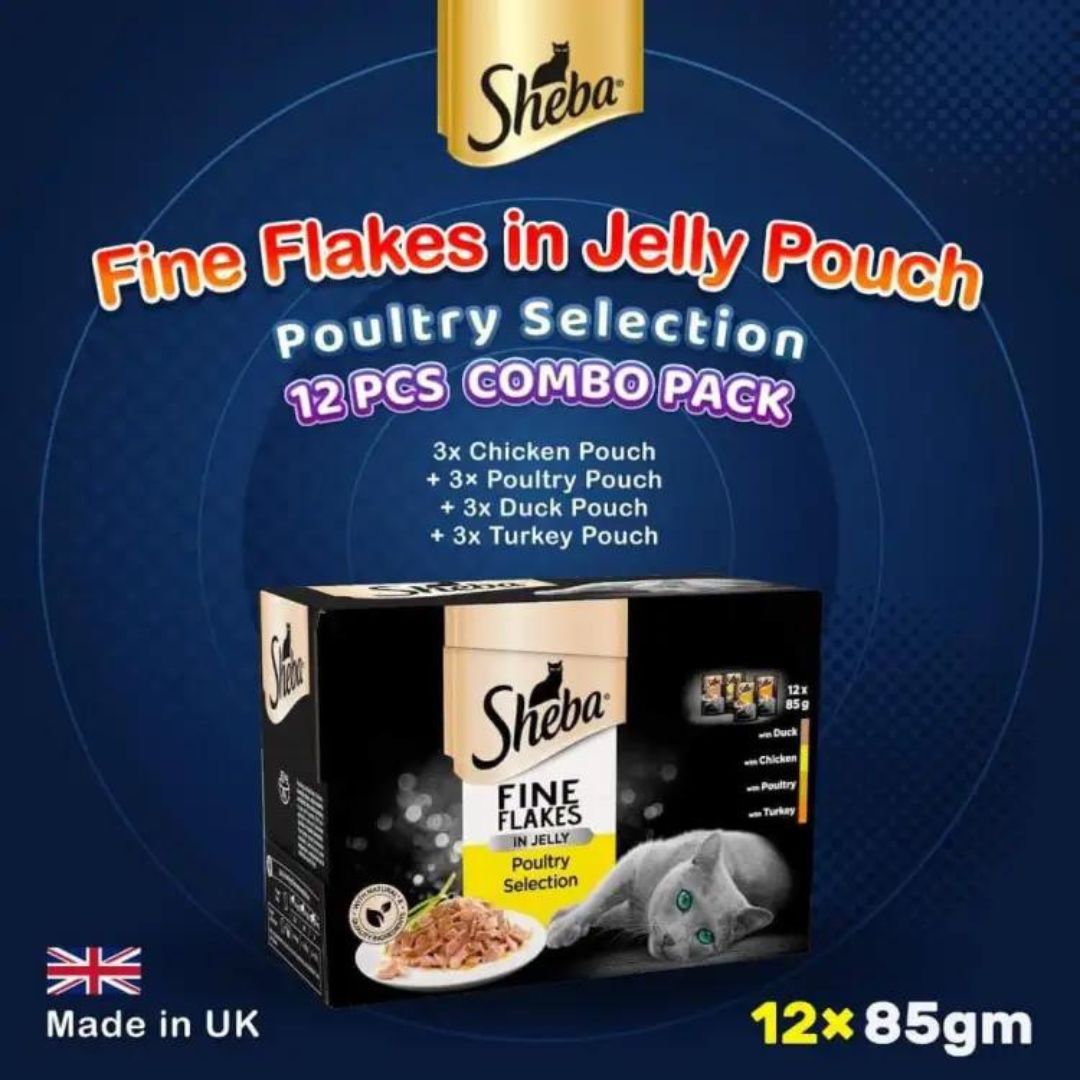 Sheba Fine Flakes in Jelly Poultry Selection 12X85g