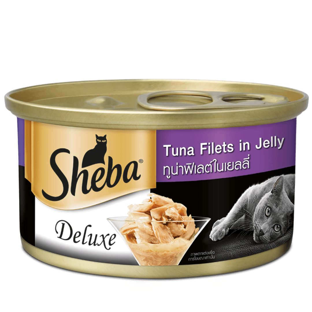 Sheba Cat Food Tuna Fillet In Jelly Can 85gm.