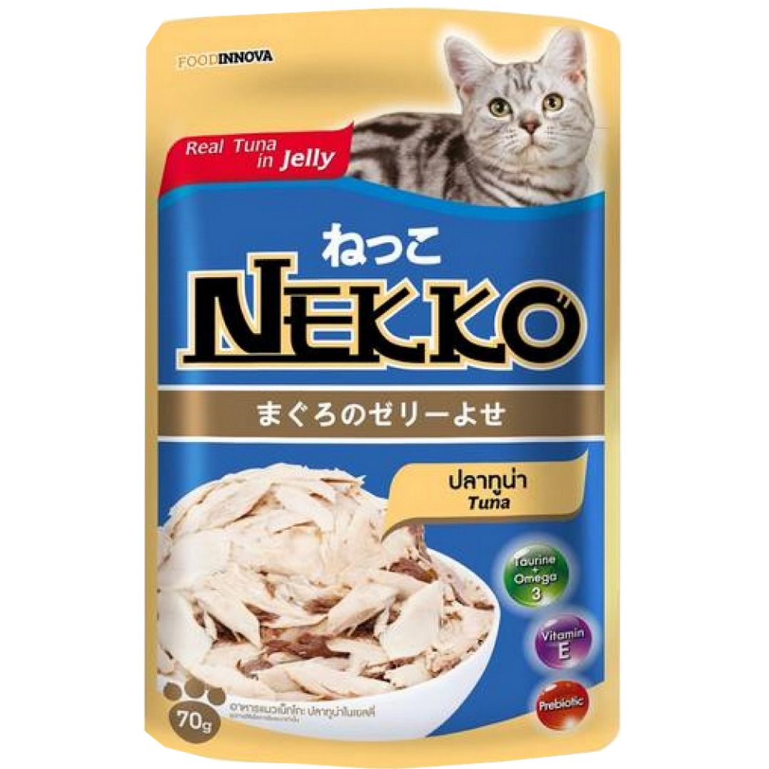 Nekko Pouch Cat Food Real Tuna In Jelly 70gm