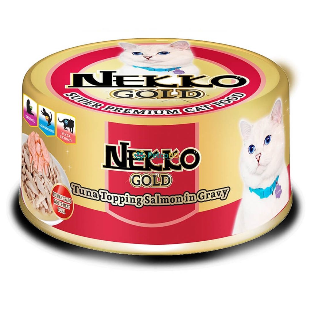 Nekko Gold Cat Can Tuna Topping Salmon in Gravy (85g)