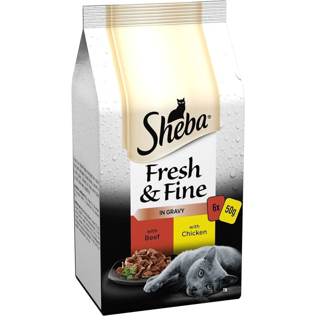 Sheba Fresh & Fine in Gravy Chicken & Turkey 300gm (6×50gm)
