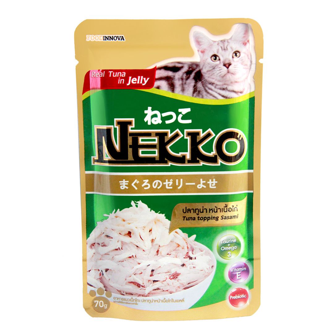 Nekko Cat Pouch Tuna Topping Sasami in Jelly 70gm