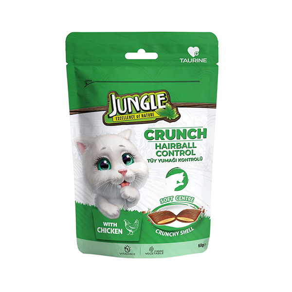 Jungle Crunch Dry Treat Hairball Control with Chicken 60gm