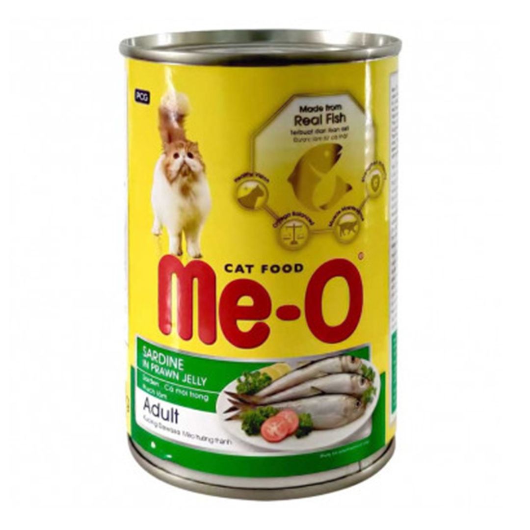 Me O Cat Food Adult Sardine Prawn Jelly Can 400gm