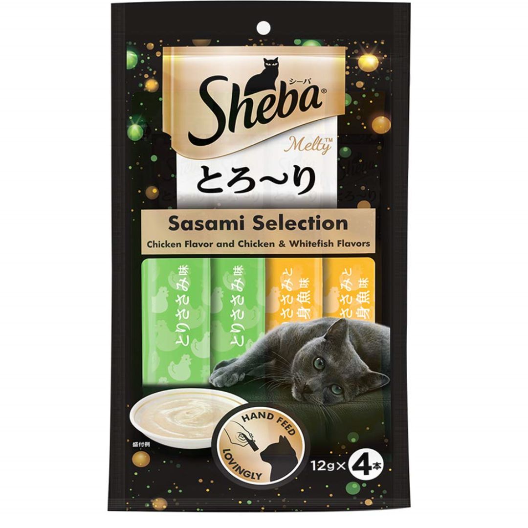 Sheba Chicken Whitefish Flavors Cat treat 12g Pack 4