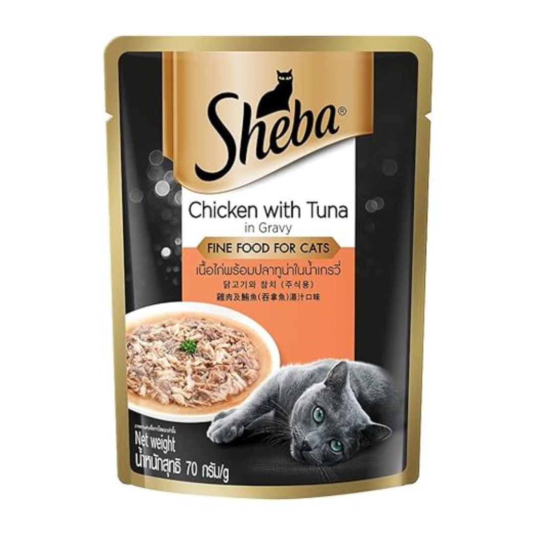 Sheba Chicken With Tuna In Gravy Cat Food 70gm